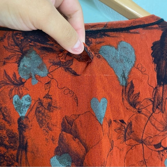 Jean Paul Gaultier Fuzzi Mesh Cards Hearts Spades Birds Y2K L? Read Description‎ - Picture 8 of 9